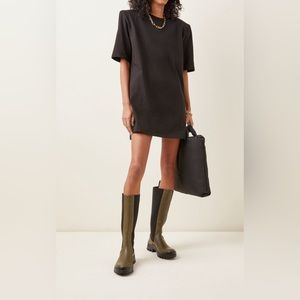 THE FRANKIE SHOP Sean Padded-Shoulder Cotton Mini T-Shirt Dress